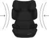 A black car seat with graphic overlays indicating side impact protection. Produktbild-Vorschau