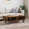 vidaXL Table d'appoint à roulettes Chêne fumé 90 x 50 x 30 Voir les images du produit 4