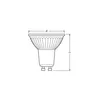 A technical drawing of a light bulb with dimensions indicated. Podgląd zdjęcia produktu