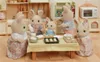 A family of rabbits baking cookies in a kitchen. Podgląd zdjęcia produktu