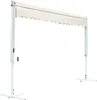 A freestanding awning with a cream-colored fabric canopy and white metal frame, shown against a white background. Produktbild-Vorschau