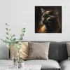DEQORI Hybrid Leinwand Bild 50x50 cm 'Goldener Katzenglanz' Produktbild-Vorschau 3