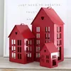 3tlg. Laterne HERZENSHAUS rot Haus Metall Lichterhaus mit Produktbild-Vorschau 2