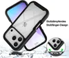 A phone case is shown on a cracked surface, with text and a diagram highlighting its features. Produktbild-Vorschau