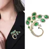 Brosche für Damen, Pfauenform, Kunst-Smaragd-Strass, Retro, Produktbild-Vorschau 2