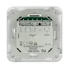 The back of a white thermostat with visible wiring terminals and labels. Produktbild-Vorschau
