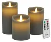 Candela Lights LED Kerzen 3er Set Stumpenkerze Grau Produktbild-Vorschau 1