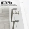 A close-up of a metal lock on a white cabinet door with a key inserted. Produktbild-Vorschau