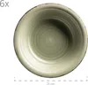 A top-down view of a single green ceramic bowl with a textured rim, set against a white background. A measurement indicator is visible at the bottom. Produktbild-Vorschau