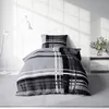 4 teilig Bettwäsche 135x200 cm gestreift anthrazit silber Produktbild-Vorschau 2