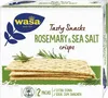 A box of Wasa Rosemary & Sea Salt crisps with a stack of the crisps shown in the foreground. Produktbild-Vorschau