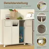 Buffet, meuble à poubelles, commode à roulettes avec 3 Voir les images du produit 5