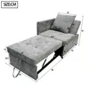 A diagram of a gray sofa bed with dimensions indicated by numbers and lines. Náhled obrázku produktu