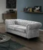 Easy4You Chesterfield Silber Velvet 2-Sitzer Sofa 183x74x88 Produktbild-Vorschau 1