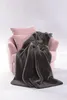 Plaid Biederlack / Coperta 150 x 200 cm in lana Grigio Anteprima dell’immagine prodotto 4