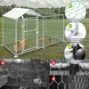 A collage of images showing a chicken coop, close-ups of its features, and a comparison with a damaged structure. Voir les images du produit