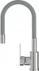 A close-up studio shot of a kitchen faucet with a flexible gray hose and a silver base. Anteprima dell’immagine prodotto