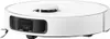 A white robot vacuum cleaner is shown from a side angle against a white background. Produktbild-Vorschau