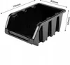 A black plastic storage bin with dimensions indicated. Anteprima dell’immagine prodotto