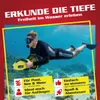 A man is swimming underwater with a yellow water scooter. Produktbild-Vorschau
