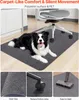 A dog lying on a dark gray chair mat under an office chair. Náhled obrázku produktu
