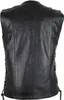 Damen Lederweste Lederkutte Slim Fit Kutte Biker Weste Produktbild-Vorschau 2
