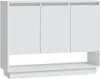 A white sideboard with three doors and a shelf underneath, presented against a white background. Náhľad obrázku produktu