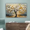 MuchoWow® - Leinwandbilder - Baum - Blumen - Gold - Beige, Produktbild-Vorschau 4