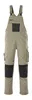 A pair of work overalls shown against a white background.