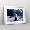 Gerahmtes Poster - Weißer Rahmen - Astronaut Mond Erde Raum Produktbild-Vorschau 8