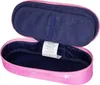 An open pink pencil case with a blue interior. Náhled obrázku produktu