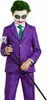 A child dressed in a Joker costume, holding a cane. Produktbild-Vorschau
