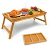 Relaxdays, inklapbaar bedtafeltje, serveertafel met poten, Productafbeelding-voorbeeld 1