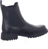 A black leather Chelsea boot with a lug sole is shown against a white background. Voir les images du produit