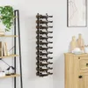vidaXL Nástěnný stojan na víno pro 24 lahví Black Iron Náhled obrázku produktu 2