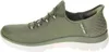 A side view of a single green sneaker. Voir les images du produit