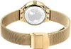 Close-up view of the back of a gold-colored watch with a mesh strap. Produktbild-Vorschau