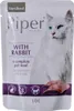 A pouch of cat food with a picture of a white cat and rabbit meat. Náhled obrázku produktu