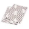 Two stacked sheets of paper with a striped pattern and circular logos. Produktbild-Vorschau