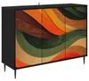 Komoda boczna vidaXL BONN, czarna, imitacja dębu, 102 x 33 Podgląd zdjęcia produktu 2