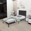 A bedroom scene with a single bed, nightstand, and wardrobe. Náhled obrázku produktu