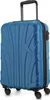 A blue suitcase on a white background. Voir les images du produit
