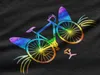 Damen Grafik T-Shirt V-Ausschnitt Katzenohren - Fahrrad - Produktbild-Vorschau 3