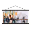MuchoWow® Textilposter Ölgemälde - Skyline - Abstrakt Produktbild-Vorschau 1