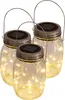 Three solar-powered mason jar lights with fairy lights inside, displayed against a white background. Náhľad obrázku produktu