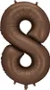 Fóliový balónek číslo "8" - 86 cm, mocca, hnědá, saténová Náhled obrázku produktu 1