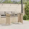 vidaXL Tavolo da giardino con piano in vetro Beige Anteprima dell’immagine prodotto 3