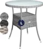 CASARIA® Gartentisch Polyrattan Wetterfest Rund Klein 60cm Produktbild-Vorschau 1