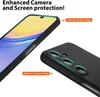 A black phone case is shown from two angles, highlighting its raised edges for camera and screen protection. Produktbild-Vorschau