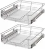 vidaXL Vestavná zásuvka Výsuvný koš 2 ks Stříbrná 500 mm Náhled obrázku produktu 1